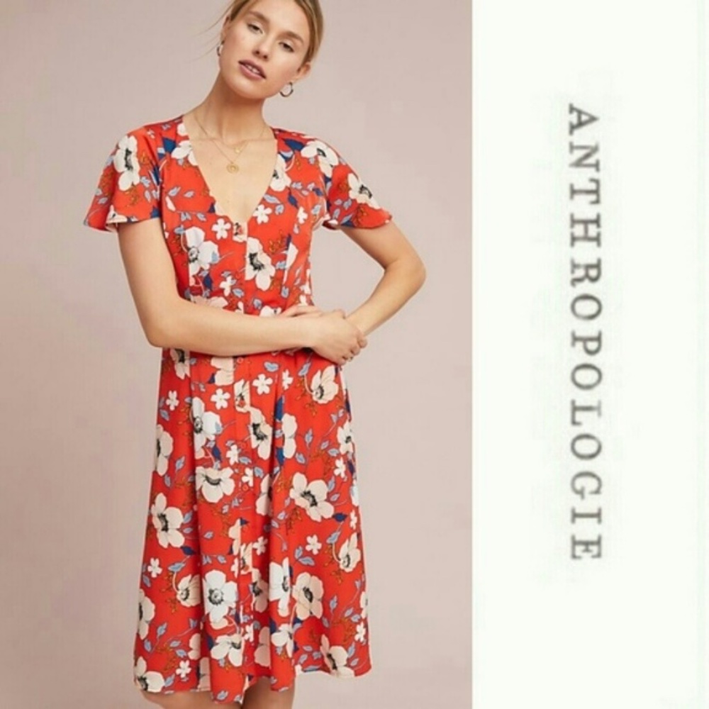 LONDON ROSE Regents Open Back Floral Midi Dress